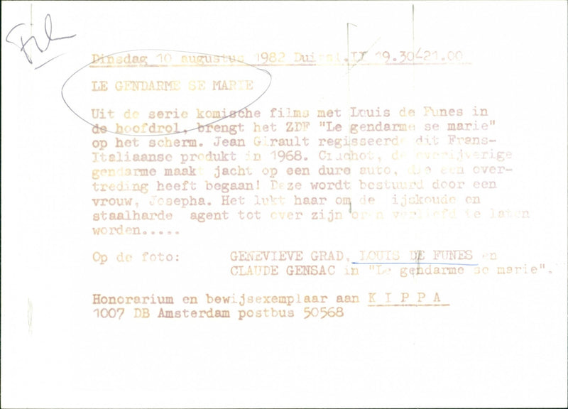 Le gendarme se marie (The Gendarme gets married) - Vintage Photograph