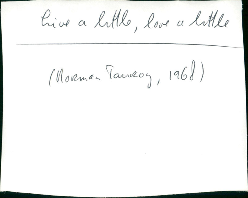 Live a Little, Love a Little - Vintage Photograph