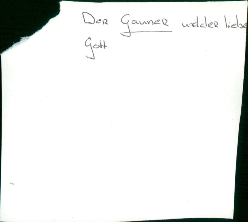 Der Gauner und der liebe Gott - Vintage Photograph