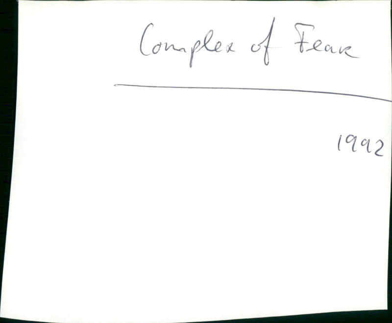 Complex of Fear - Vintage Photograph