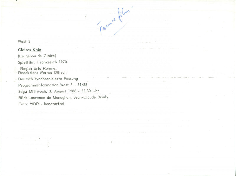 Le Genou de Claire - Vintage Photograph