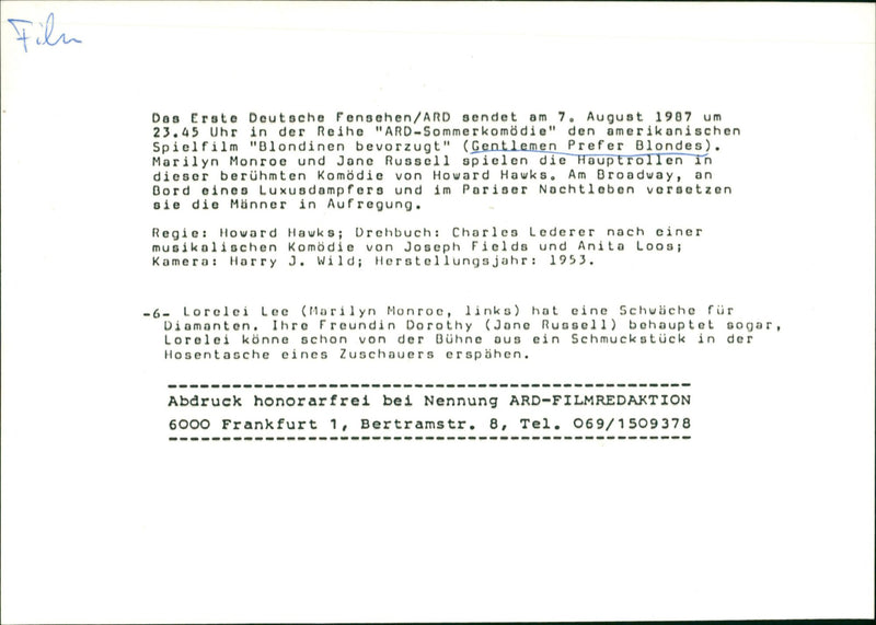 Gentlemen Prefer Blondes - Vintage Photograph