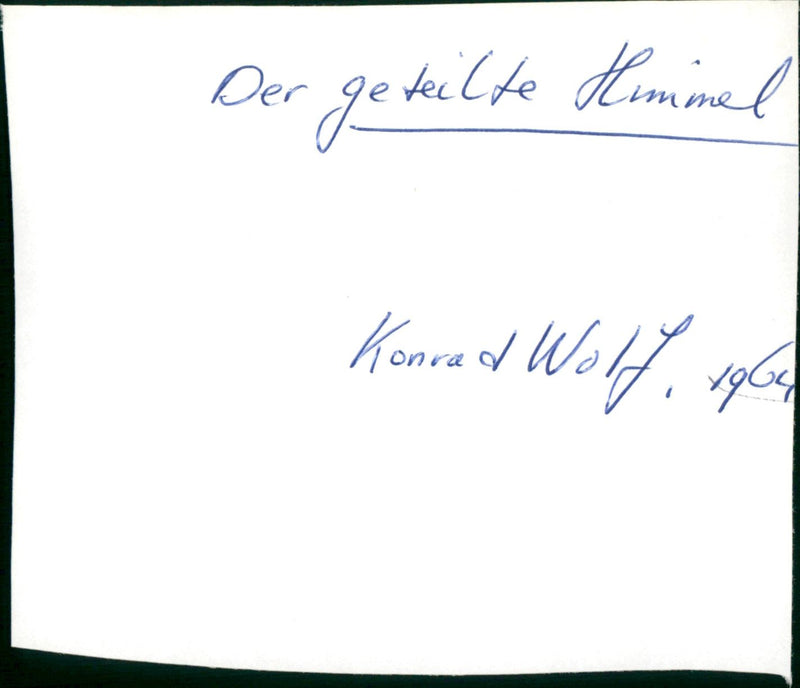 Der geteilte Himmel - Vintage Photograph