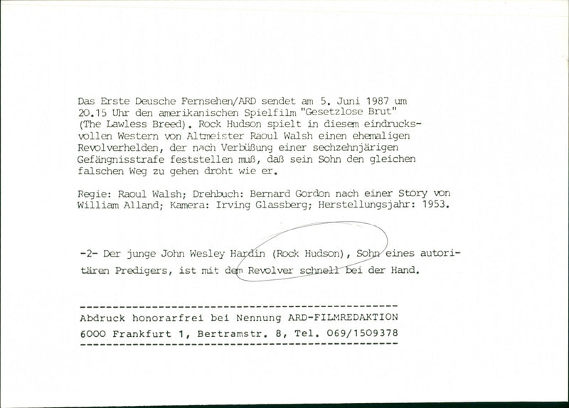 Rock Hudson - The Lawless Breed - Vintage Photograph