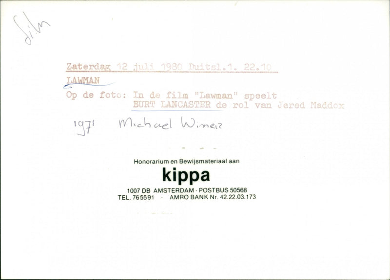 Burt Lancaster as Jered Maddox - Vintage Photograph