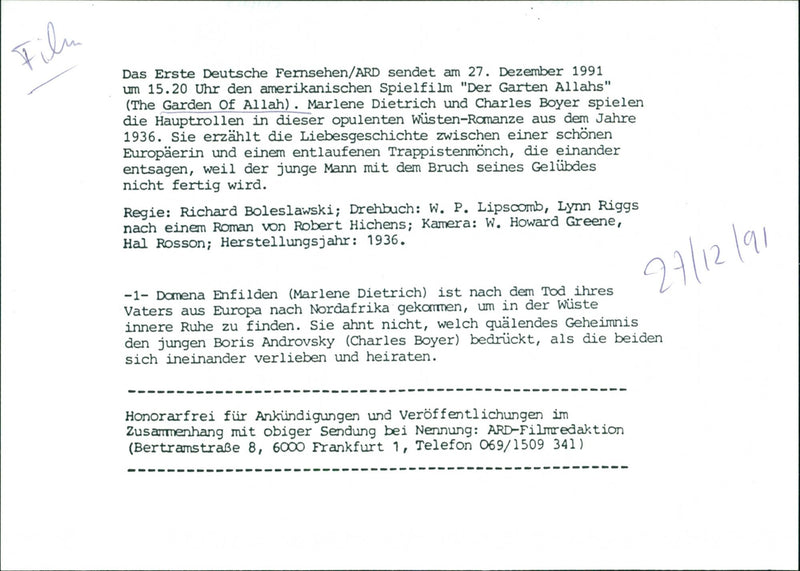 Marlene Dietrich and Charles Boyer - Vintage Photograph