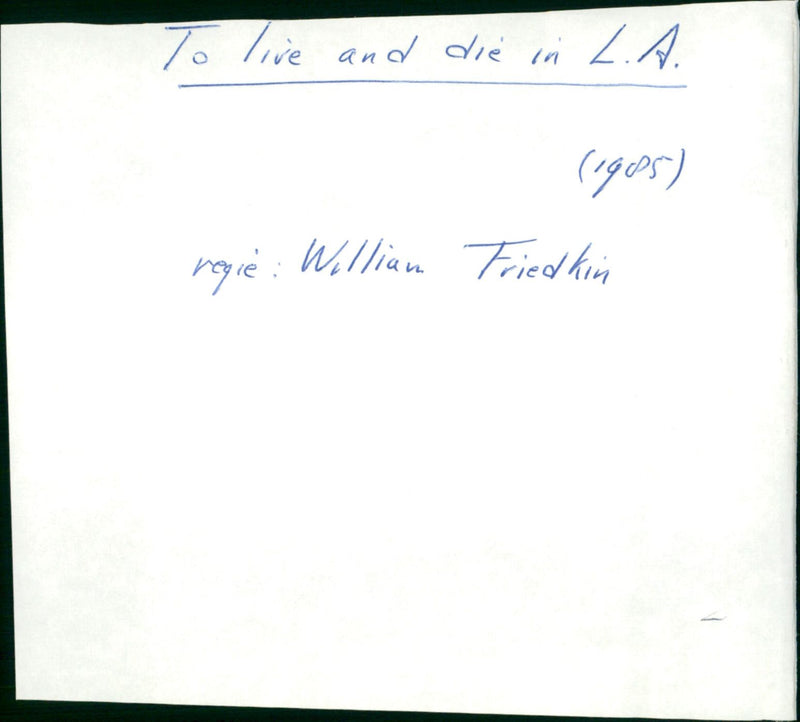 To Live and Die in L.A - Vintage Photograph