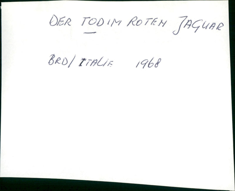 Der Tod im roten Jaguar - Vintage Photograph