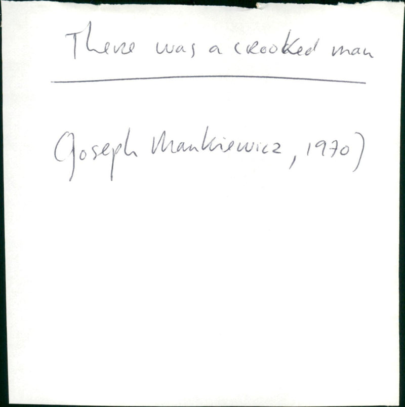 There Was a Crooked Man - Vintage Photograph