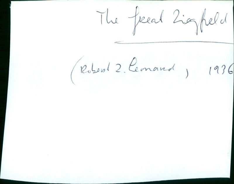 The Great Ziegfeld - Vintage Photograph