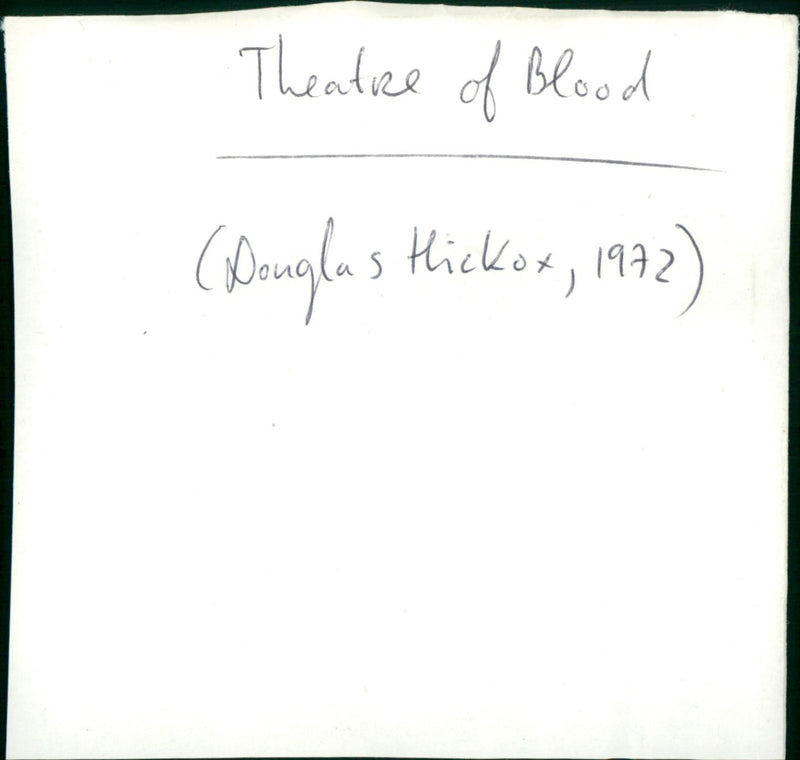 Theatre of Blood - Vintage Photograph