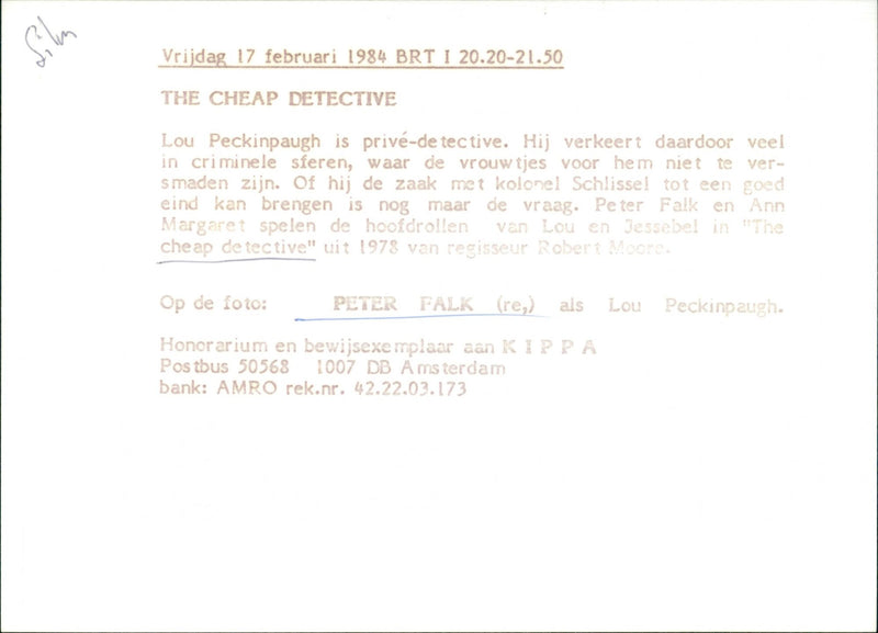 The cheap detective - Vintage Photograph