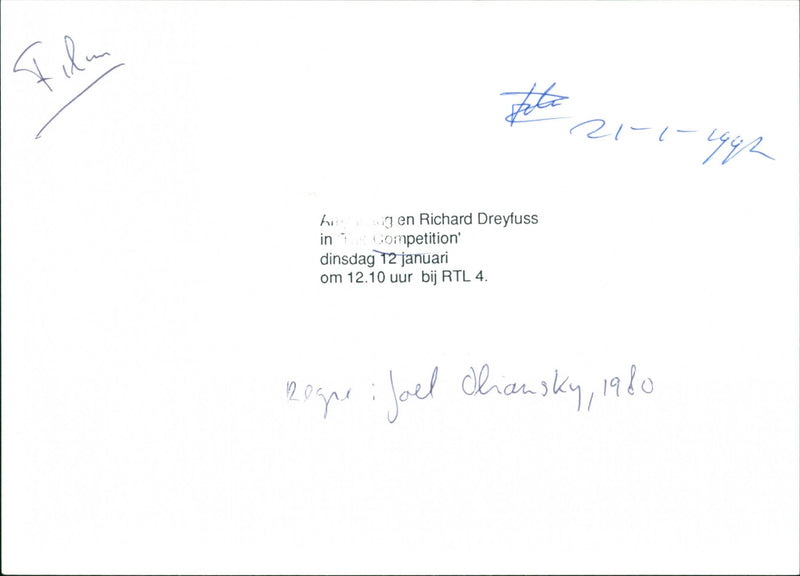 Amy Irving and Richard Dreyfuss - The Competition - Vintage Photograph