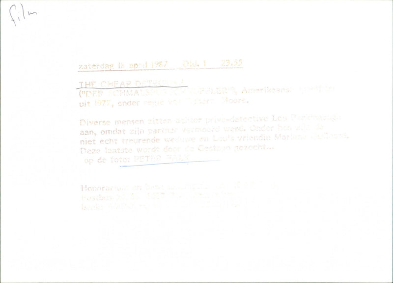 The Cheap Detective - Vintage Photograph