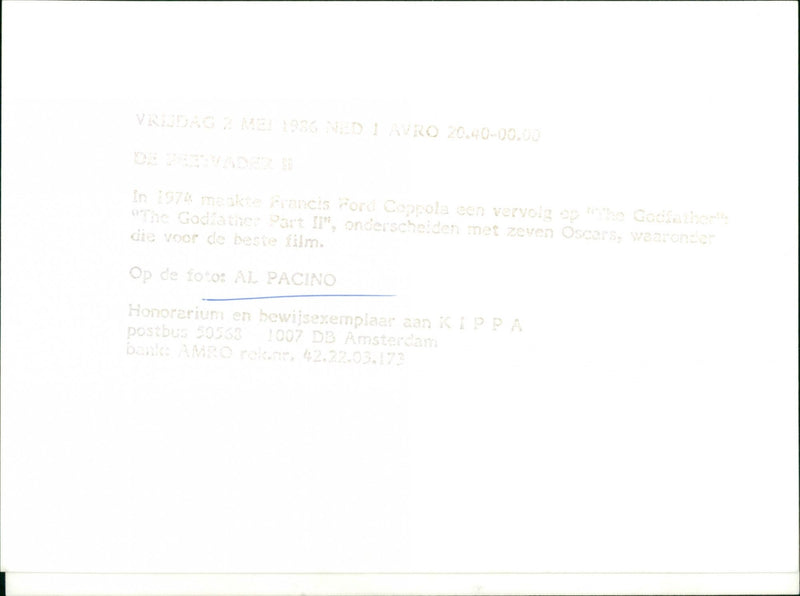 Godfather Part II - Vintage Photograph