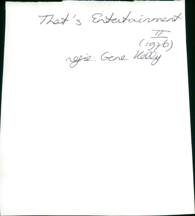 That's Entertainment - Vintage Photograph