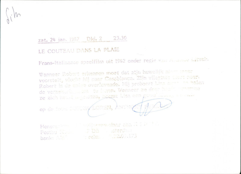 Le couteau dans la plaie - Vintage Photograph