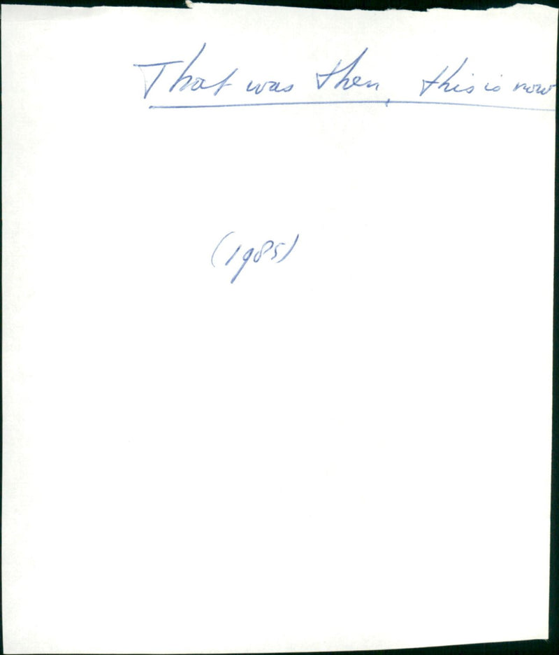 That Was Then, This Is Now - Vintage Photograph