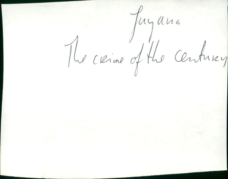 Guyana: Crime of the Century - Vintage Photograph