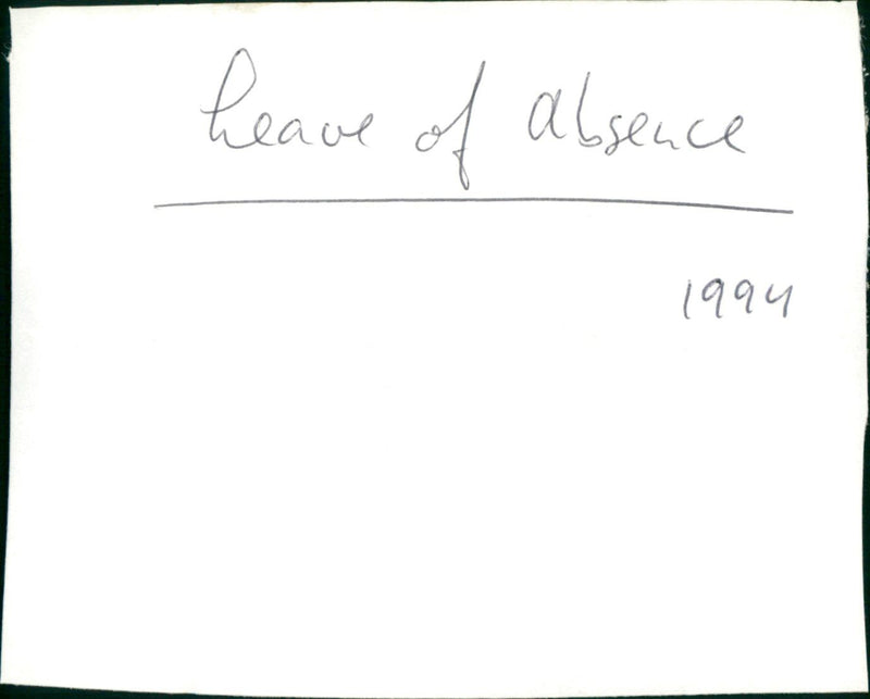 Leave of Absence - Vintage Photograph