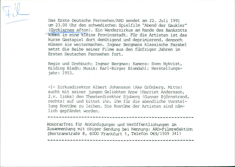 Gycklarnas afton - Vintage Photograph