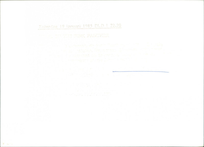 Trail of the Pink Panther - Vintage Photograph