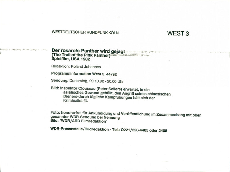 Trail of the Pink Panther - Vintage Photograph