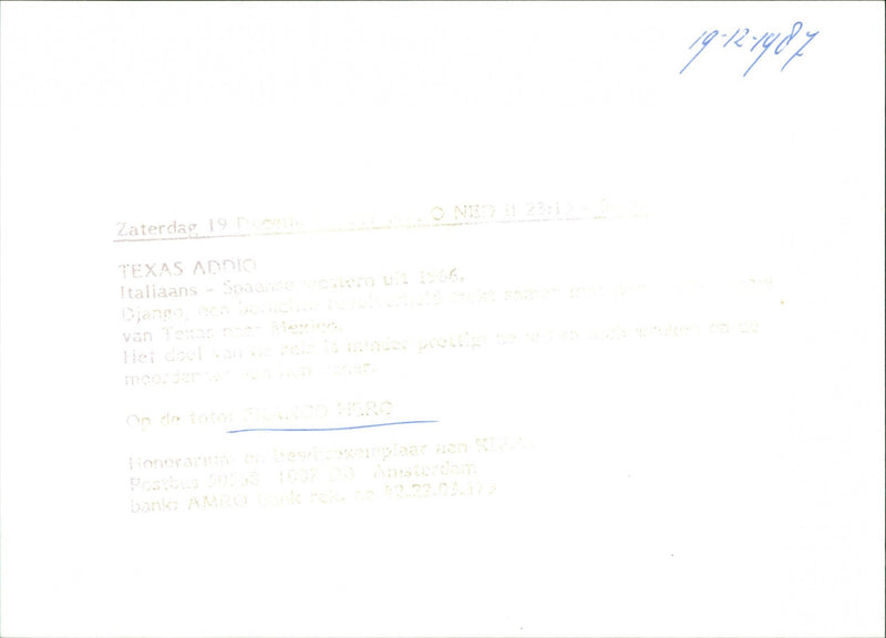 Texas Addios - Vintage Photograph