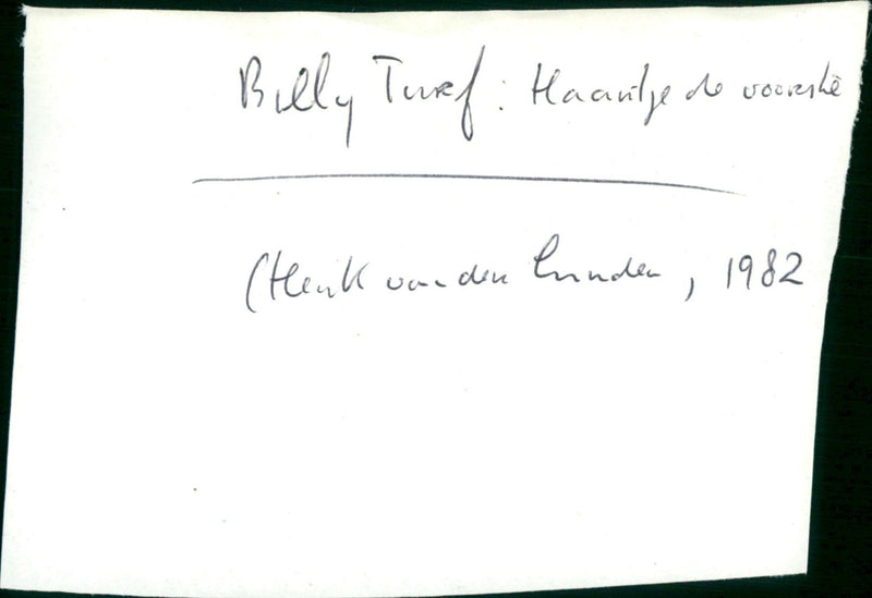 Billie Turf kontra Kwel - Vintage Photograph