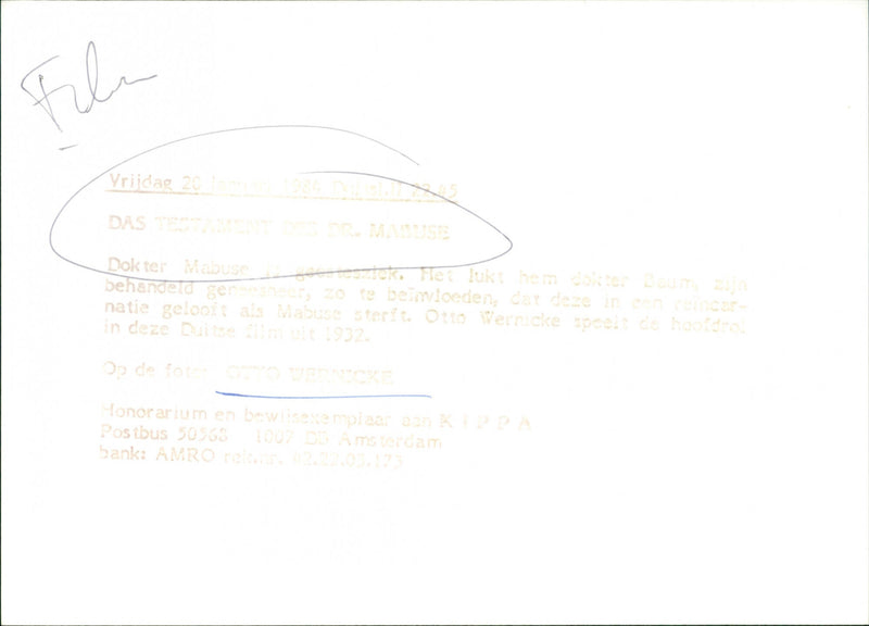 Das Testament des Dr. Mabuse - Vintage Photograph