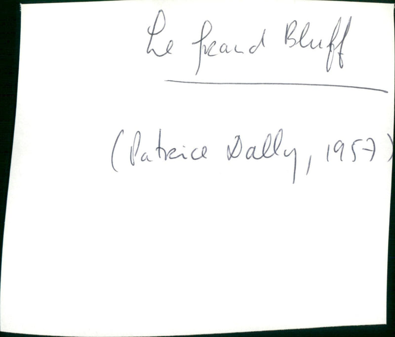 Le grand bluff - Vintage Photograph