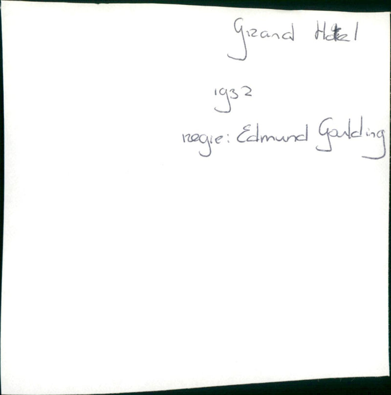 Grand Hotel - Vintage Photograph