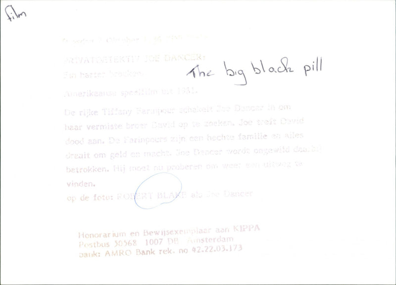 The Big Black Pill - Vintage Photograph