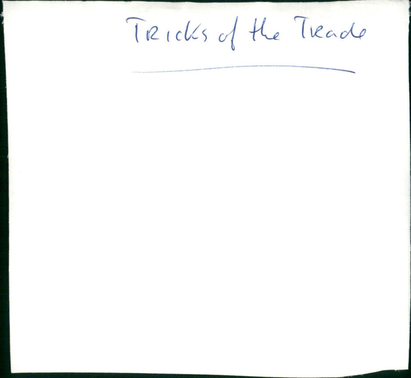 Tricks of the Trade - Vintage Photograph