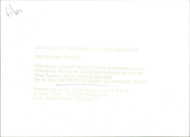 The Greek Tycoon - Vintage Photograph