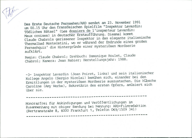 Les dossiers de l 'inspecteur Lavardin - Vintage Photograph