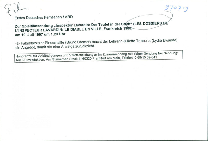 Les Dossiers De l 'Insoecpecteur Lavardin: Le Diable En Ville - Vintage Photograph