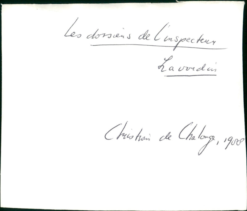 Les Dossiers De l 'Insoecpecteur Lavardin - Vintage Photograph