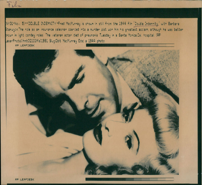 Double Indemnity - Vintage Photograph