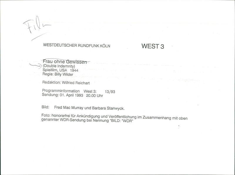 Double Indemnity - Vintage Photograph