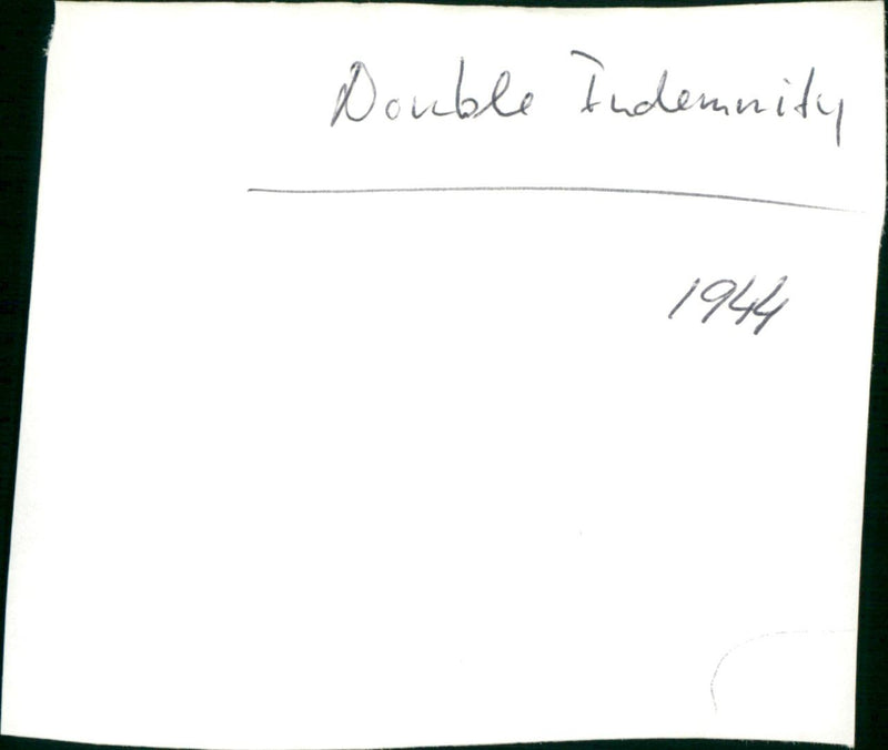 Double Indemnity - Vintage Photograph