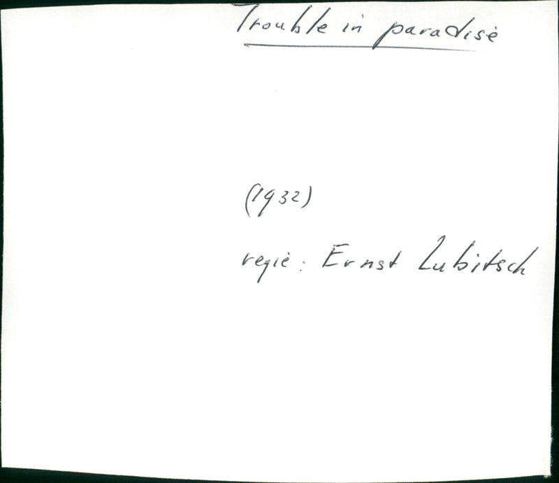 Trouble in Paradise - Vintage Photograph