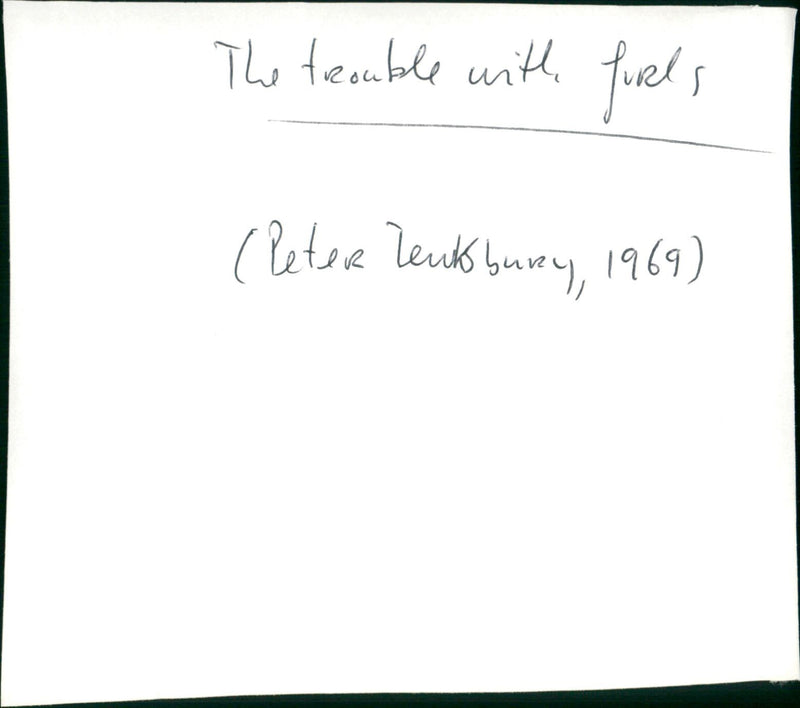 The Trouble with Girls - Vintage Photograph