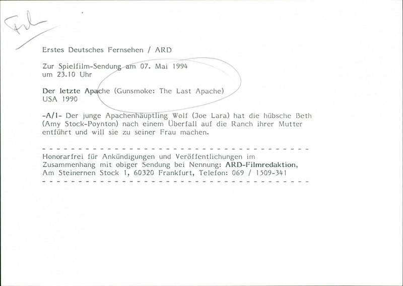 Gunsmoke: The last Apache - Vintage Photograph