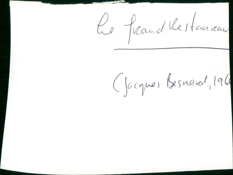 Le Grand Restaurant - Vintage Photograph