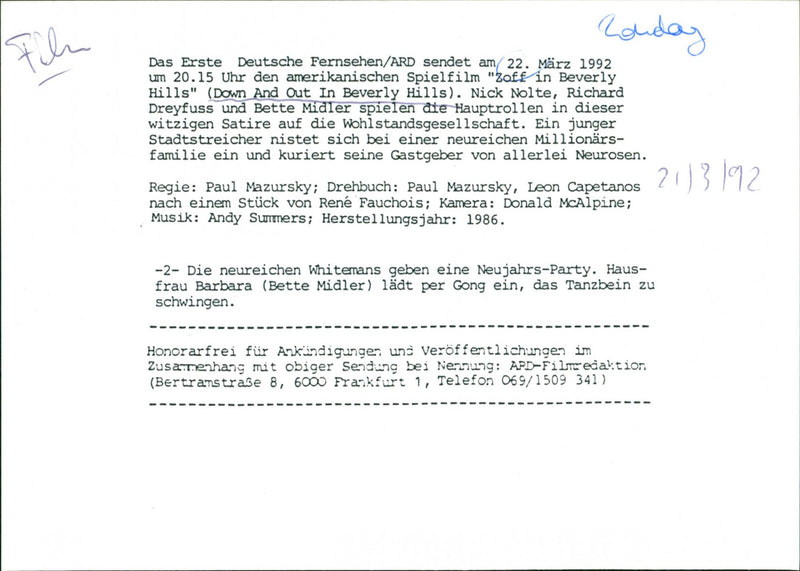 Down and Out in Beverly Hills - Vintage Photograph