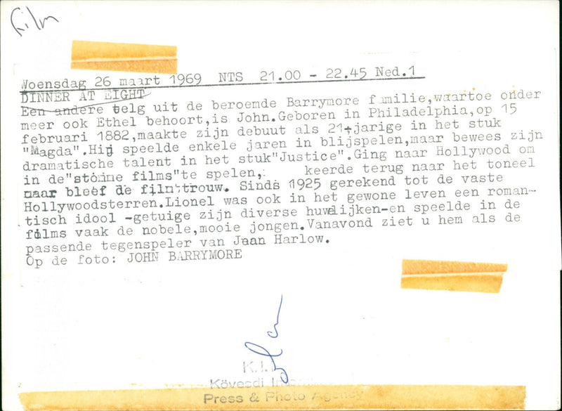 Dinner at Eight - Vintage Photograph