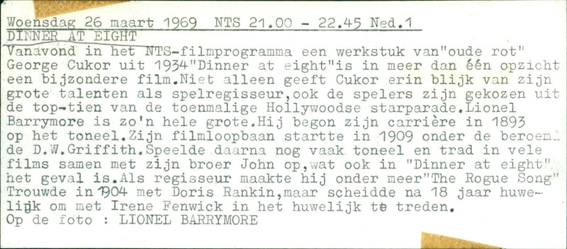 Dinner at Eight - Vintage Photograph