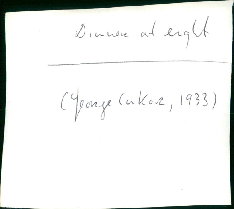 Dinner at Eight - Vintage Photograph