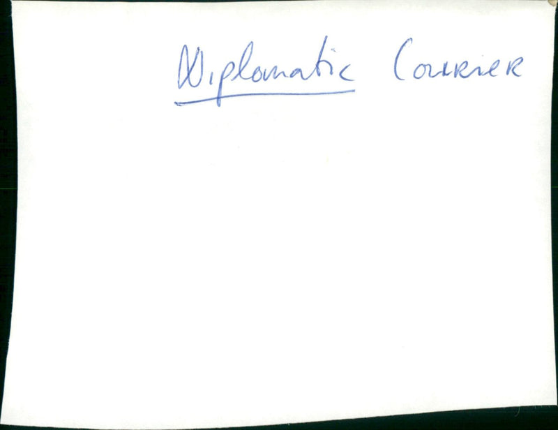 Diplomatic Courier - Vintage Photograph